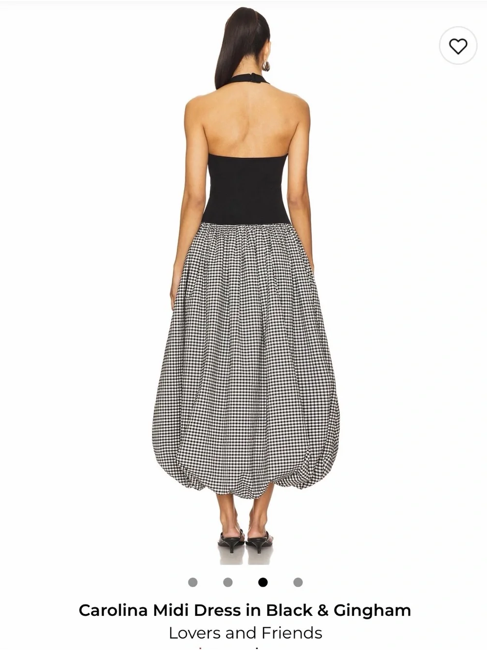 Lovers and Friends Carolina Midi Dress in Black & Gingham